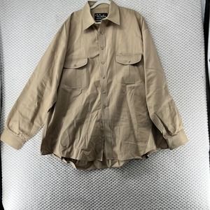 Walls Western Wear Button‎ Up Shirt Long Sleeve Workwear Pockets Tan 3XL Tall